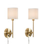 510 Design Conway Gold Metal Wall Sconce with Cylinder Shade, Set of 2