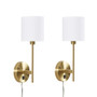 510 Design Conway Gold Metal Wall Sconce with Cylinder Shade, Set of 2