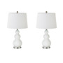 510 Design Covey White Curved Glass Table Lamp, Set of 2