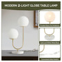 510 Design Zusa Gold/White Metal 2-Light Globe Table Lamp