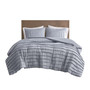 Beautyrest Maddox 3 Piece Striated Cationic Dyed Oversized Duvet Cover Set with Pleats