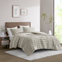 Beautyrest Maddox 3 Piece Striated Cationic Dyed Oversized Duvet Cover Set with Pleats