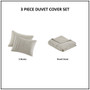 Beautyrest Maddox 3 Piece Striated Cationic Dyed Oversized Duvet Cover Set with Pleats