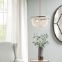Hampton Hill Melrose Antique Brass/White 2-Light Beaded Chandelier