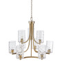 Hampton Hill Opulentia Antique Brass 9-light Round Tiered Chandelier with Textured Glass Shades