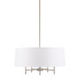 Hampton Hill Presidio 5-Light Dimmable Chandelier with Drum-shaped Fabric Shade & Adjustable Height