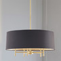 Hampton Hill Presidio 5-Light Dimmable Chandelier with Drum-shaped Fabric Shade & Adjustable Height
