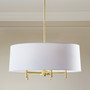 Hampton Hill Presidio 5-Light Dimmable Chandelier with Drum-shaped Fabric Shade & Adjustable Height