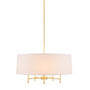 Hampton Hill Presidio 5-Light Dimmable Chandelier with Drum-shaped Fabric Shade & Adjustable Height