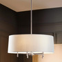 Hampton Hill Presidio 5-Light Dimmable Chandelier with Drum-shaped Fabric Shade & Adjustable Height