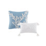 Harbor House Pismo Beach Blue/White 6 Piece Oversized Cotton Comforter Set with Throw Pillows