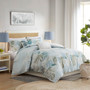 Harbor House Kiawah Island Blue 5 Piece Cotton Duvet Cover Set with Throw Pillow