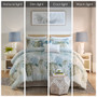 Harbor House Kiawah Island Blue 6 Piece Oversized Cotton Comforter Set with Throw Pillow