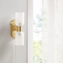 INK+IVY Dove Frosted glass/gold Double Tube 2-Light Wall Sconce