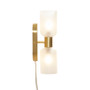 INK+IVY Dove Frosted glass/gold Double Tube 2-Light Wall Sconce