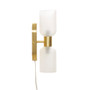 INK+IVY Dove Frosted glass/gold Double Tube 2-Light Wall Sconce