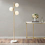 INK+IVY Holloway White/Gold 3-Globe Light Floor Lamp with Marble Base