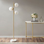 INK+IVY Holloway White/Gold 3-Globe Light Floor Lamp with Marble Base