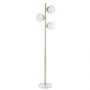 INK+IVY Holloway White/Gold 3-Globe Light Floor Lamp with Marble Base