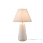 INK+IVY Veluna White Textured Ceramic Table Lamp with Fluted Fabric Shade
