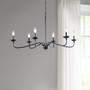 INK+IVY Brighton Matte Black 6-Light Farmhouse Metal Chandelier