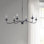 INK+IVY Brighton Matte Black 6-Light Farmhouse Metal Chandelier