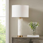 INK+IVY Prague White/Gold Alabaster Table Lamp