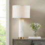INK+IVY Prague White/Gold Alabaster Table Lamp