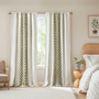 INK+IVY Imani Cotton Printed Curtain Panel with Chenille Stripe and Lining