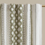 INK+IVY Imani Cotton Printed Curtain Panel with Chenille Stripe and Lining