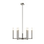 INK+IVY Renzetti Silver 6-Light Contemporary Candelabra Styled Chandelier