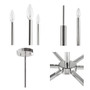 INK+IVY Renzetti Silver 6-Light Contemporary Candelabra Styled Chandelier