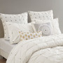 INK+IVY Masie 3 Piece Elastic Embroidered Cotton Duvet Cover Set