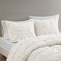 INK+IVY Masie 3 Piece Elastic Embroidered Cotton Duvet Cover Set