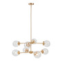 INK+IVY Calista Gold/Clear 8-Light Metal Chandelier with Globe Bulbs