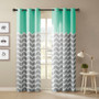 Intelligent Design Alex Chevron Printed Room Darkening Grommet Top Panel Pair