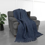 Kathy Ireland Oversized Chenille Polyester Fringed Basket Throw