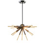 INK+IVY Ely Matte Black /Gold 3-Light Spiked Chandelier