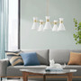 INK+IVY Ezra Antique Brass/White 5-Light Metal Chandelier