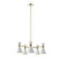 INK+IVY Ezra Antique Brass/White 5-Light Metal Chandelier