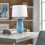 INK+IVY Aquaviva Blue Confetti Glass Table Lamp