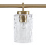 INK+IVY Curiana Antique Brass 5-light Linear Chandelier with Textured Glass Shades