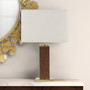 INK+IVY Hawley Gold/Brown Faux Leather Table Lamp