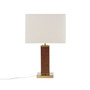 INK+IVY Hawley Gold/Brown Faux Leather Table Lamp