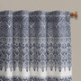 INK+IVY Mila Navy Cotton Printed Curtain Panel with Chenille detail and Lining