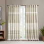 INK+IVY Mila Navy Cotton Printed Curtain Panel with Chenille detail and Lining
