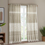 INK+IVY Mila Navy Cotton Printed Curtain Panel with Chenille detail and Lining