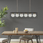 INK+IVY Helena Antique Brass/Black 6-Light Frosted Glass Globe Linear Chandelier