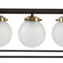 INK+IVY Helena Antique Brass/Black 6-Light Frosted Glass Globe Linear Chandelier