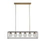 INK+IVY Helena Antique Brass/Black 6-Light Frosted Glass Globe Linear Chandelier